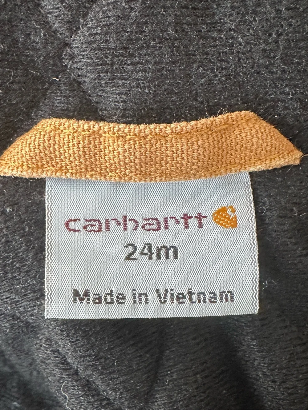 Carhartt Toddler Brown Duck Canvas Insulated Quilted Fleece-Lined Jacket 24M